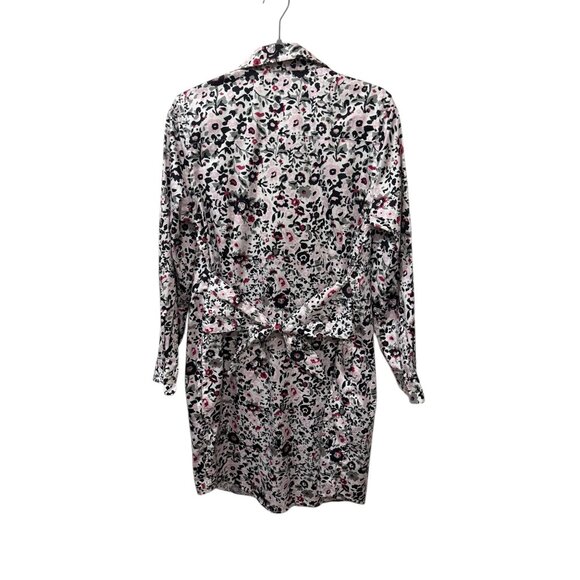 Untuckit Womens Floral Button-Down Dress With Waist Tie Pink/Black/White Size 12 - Picture 4 of 5